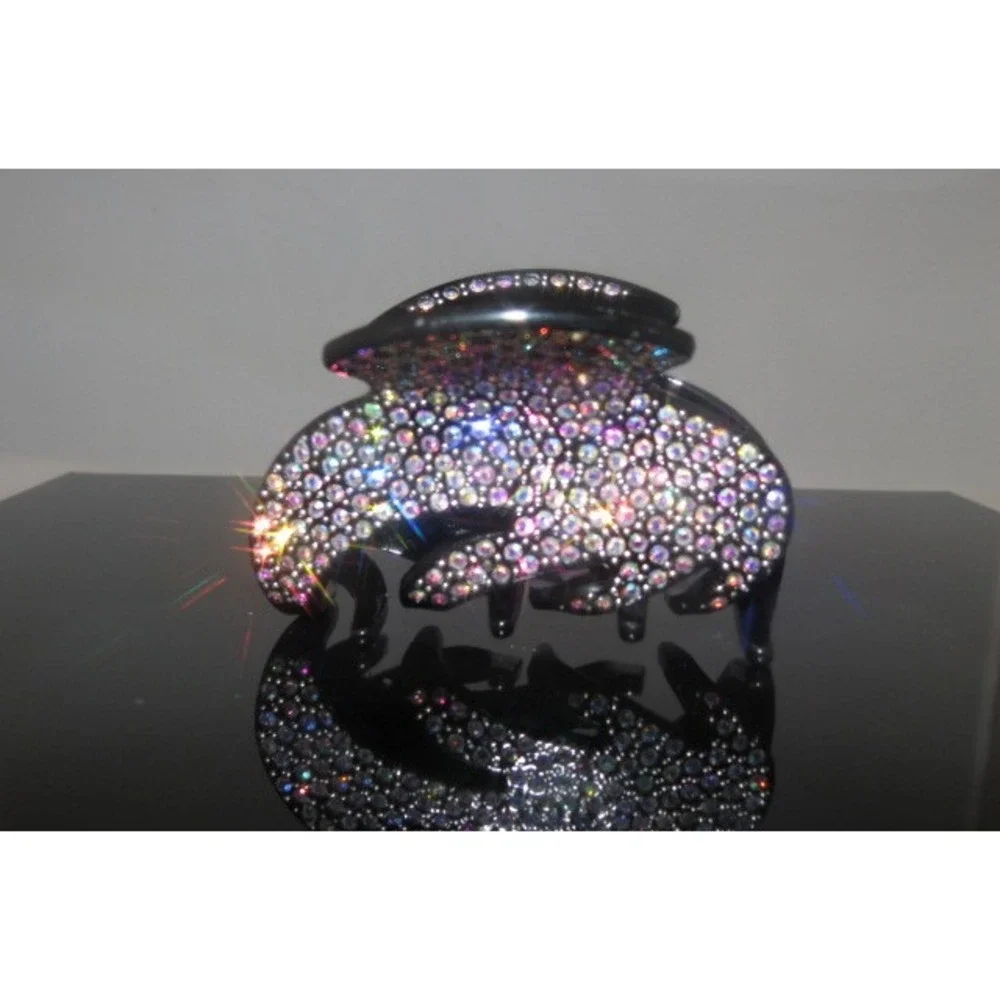 New Gorgeous‎ embroidered Hair Clip Claw w Shinny Crystals Hair Accessories